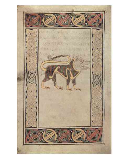 Lion- Symbol of St John, Book of Durrow